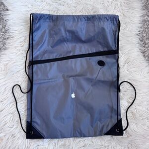 Apple | Gray Drawstring Backpack
